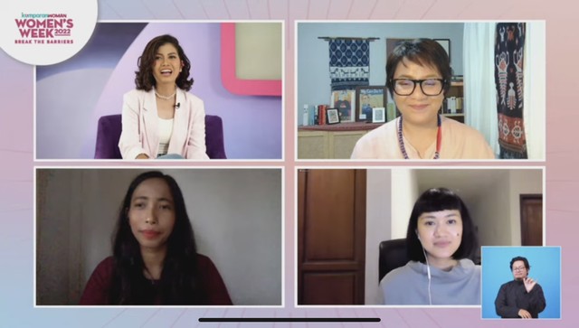 Sesi virtual conference tema sustainability dalam Womens Week 2022 pada Jumat (31/3/2022). Foto: YouTube/kumparan