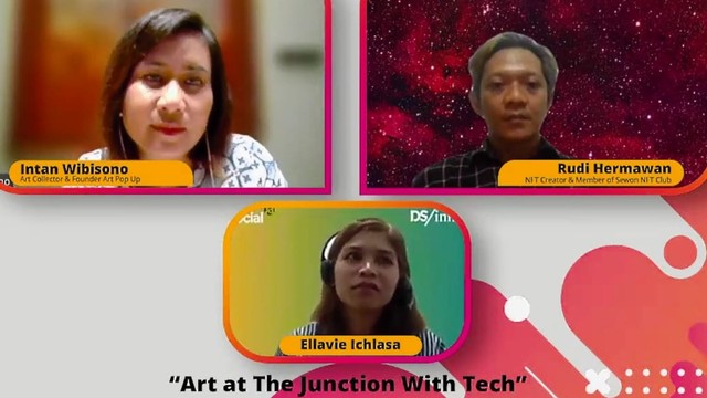 Webinar 'Art at The Junctiong With Tech." Foto: Screenshoot webinar