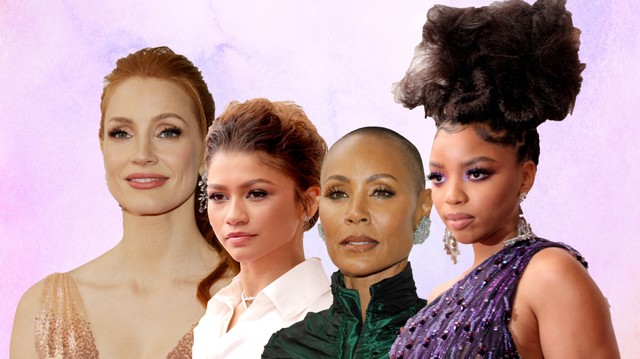 Makeup dan tatanan rambut terbaik selebriti di Oscar 2022, Minggu (27/03/2022). Foto: Getty Images
