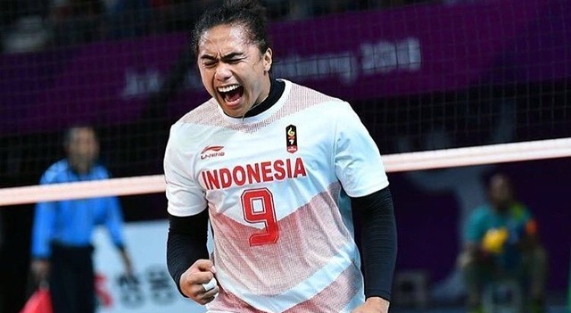 Aprilia Manangang saat masih menjadi atlet voli putri Indonesia.