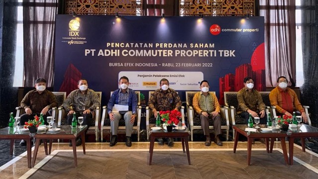 Pencatatan perdana saham atau Initial Public Offering (IPO) PT Adhi Commuter Properti Tbk, Rabu (23/2/2022).
 Foto: PT Adhi Commuter Properti