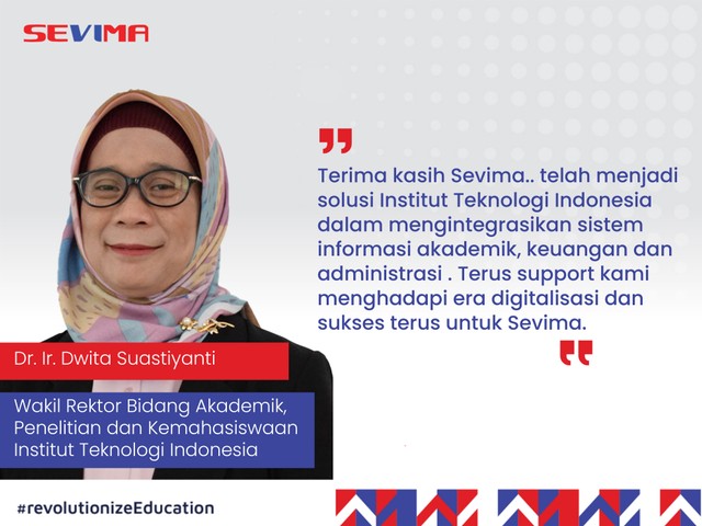 Wakil Rektor Bidang Akademik, Penelitian dan Kemahasiswaan Institut Teknologi Indonesia, Dr. Ir. Dwita Suastiyanti.