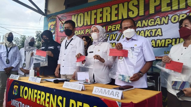 Konferensi TPPO oleh Subdit V/Renakta Ditreskrimum Polda Lampung, Rabu (13/3). | Foto: Bella Sardio/Lampung Geh