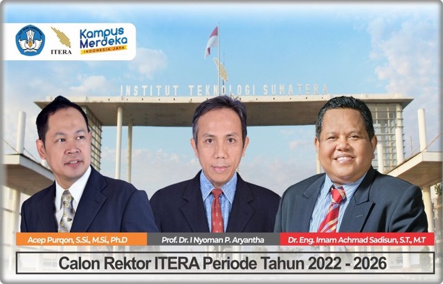 Tiga nama calon rektor Itera periode 2022-2026, Jumat (15/4) | Foto : Ist