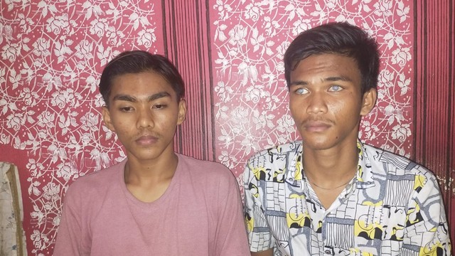 CHANDR (19), tunanetra yang dipukul anggota Polres Kampar, Riau, Sabtu malam (26/2/2022), di Jalan Ahmad Yani, Bangkinang, Kampar. 