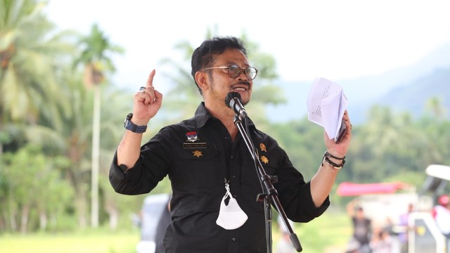 Menteri Pertanian Syahrul Yasin Limpo di Gampong Blang Miro, Kecamatan Simpang Tiga, Kabupaten Aceh Besar. Foto: Kementan RI