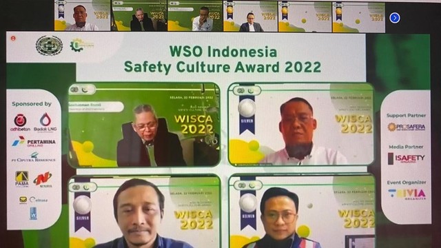 Nindya Karya mendapat penghargaan internasional dari Word Safety Organization (WSO) Indonesia, WSO Indonesia Safety Culture Award (WISCA) tahun 2022. Foto: Nindya Karya