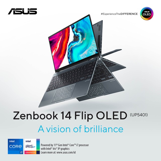 Asus Zenbook 14 Flip OLED. Foto: Dok. Asus Indonesia