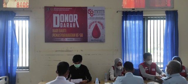 Pembukaan Pelaksanaan Donor Darah di Ruang Rapat Rutan Pasangkayu. Rutan Pasangkayu/dok (24/03)