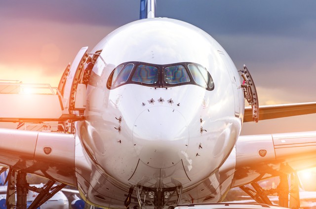 Ilustrasi pesawat di bandara. Foto: aapsky/Shutterstock