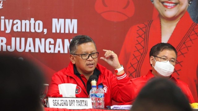 Sekretaris Jenderal DPP PDI Perjuangan (PDIP) Hasto Kristiyanto memimpin Rapat Koordinasi Daerah (Rakorda) PDIP Sumatera Utara (Sumut).  Foto: PDIP