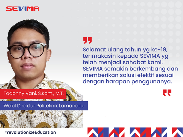 Wakil Direktur Politeknik Lamandau, Tadonny Vani, S.Kom., M.T.