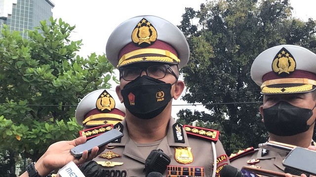 Dirlantas Polda Metro Jaya Kombes Pol Sambodo Purnomo Yudo di Kawasan Monumen Nasional (Monas), Jakarta, Senin (11/4/2022).
 Foto: Hedi/kumparan