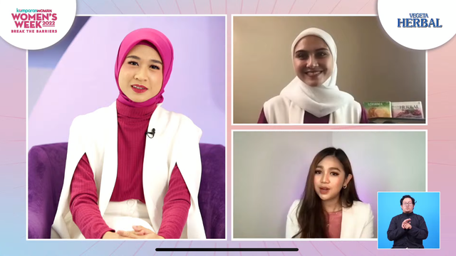 Sesi virtual conference "Women Healthy Lifestyle Pentingnya Jaga Kesehatan Pencernaan bagi Perempuan" bersama Vegeta di Women's Week 2022, Kamis (31/03/2022). Foto: Youtube/@kumparan