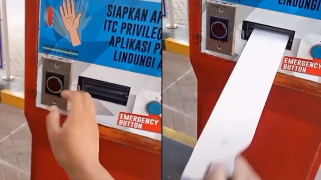 Tren tarik karcis yang bikin resah penjaga parkir. (Foto: @jamboeltea viral/TikTok)