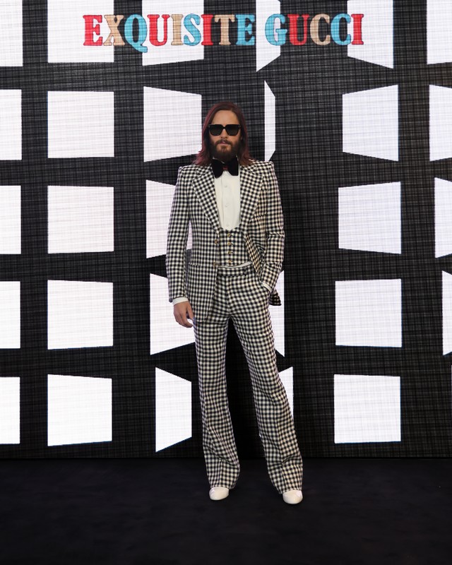 Jared Leto tiba di acara Gucci selama Milan Fashion Week Fall/Winter 2022/23 di Milan, Italia, pada 25 Februari 2022. Foto: Vittorio Zunino Celotto/Getty Images