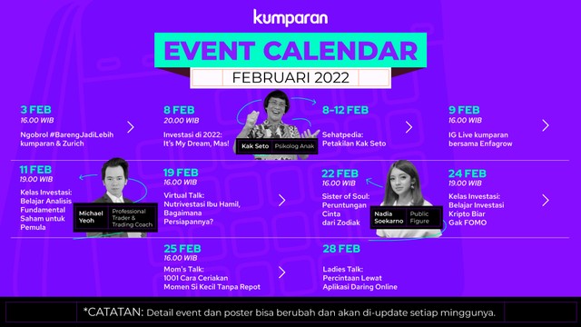 kumparan Event Calendar Februari 2022. Foto: Tim Kreatif kumparan