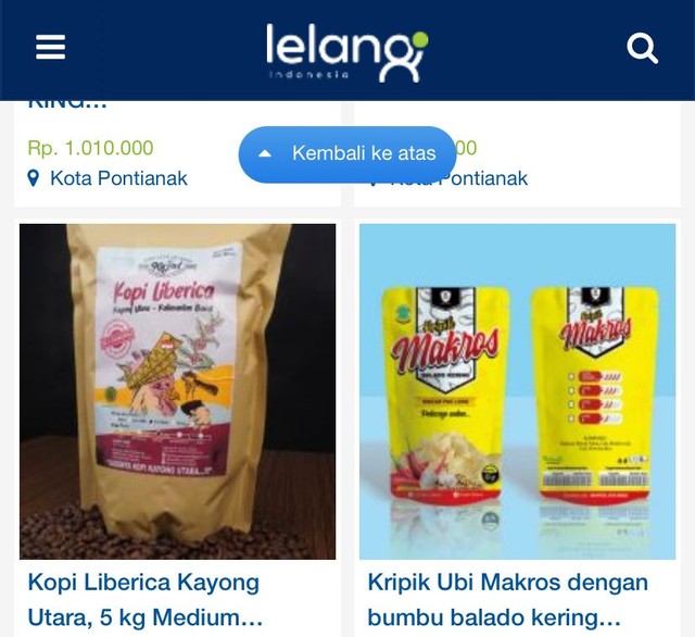 Keripik pedas Mak Ros yang cukup terkenal di Pontianak kini juga ditawarkan di situs Lelang.go.id. Foto: Dok Hi!Pontianak 