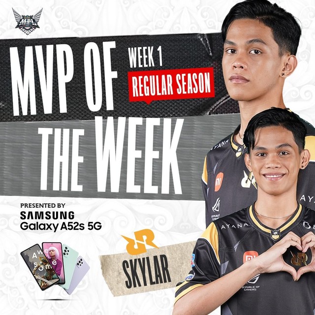 MVP Of The Week MPL Indonesia S9 Week 1, RRQ Skylar. Foto: Instagram/MPLIndonesia)