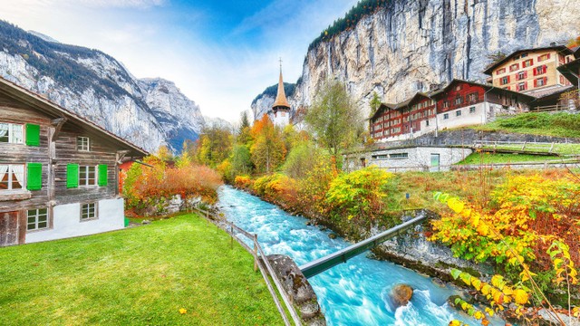 Desa Lauterbrunnen di Swiss. Foto: Vadym Lavra/Shutterstock