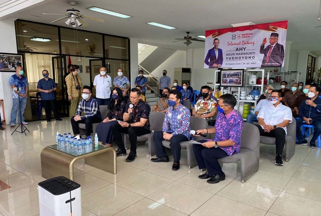 AHY Didoakan Jadi Presiden saat Berkunjung ke Pabrik Maspion di Sidoarjo