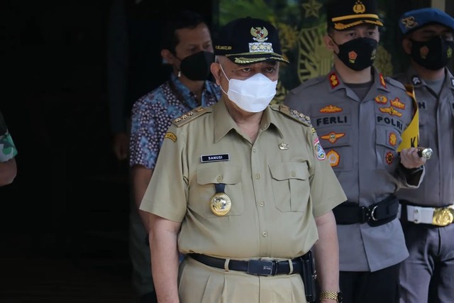 Bupati Malang, Sanusi saat menghadiri Apel Gelar Pasukan Operasi Ketupat Semeru 2022, pada Jumat (22/4/2022). Foto: Humas Pemkab Malang