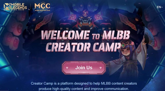 Laman Utama MLBB Creator Camp. (Foto: Tangkapan Layar di Website MLBB Creator Camp)