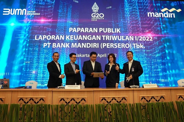 Paparan publik laporan keuangan triwulan I/2022 PT Bank Mandiri (Persero) Tbk. Foto: Bank Mandiri
