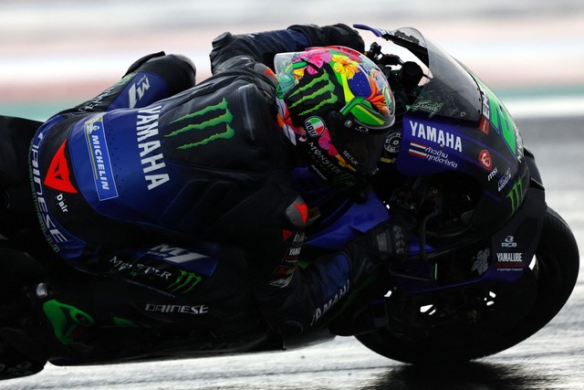 Franco Morbidelli saat mengikuti ajang balap MotoGP di Sirkuit Mandalika, Kuta, Lombok, Nusa Tenggara Barat pada Minggu (20/3/2022). Foto: Willy Kurniawan/Reuters