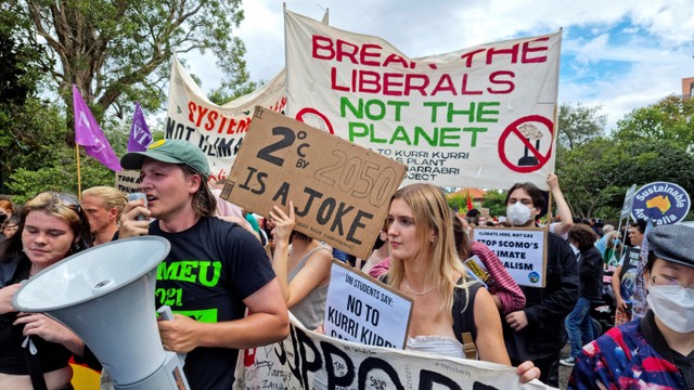 Ilustrasi demo di Australia. Foto: Cordelia Hsu/REUTERS