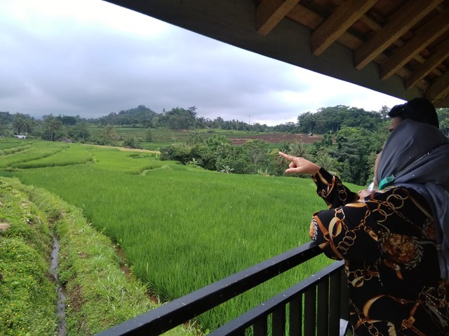 Anggota Fraksi Gerindra DPRD Jabar, Tina Wiryawati saat meninjau potensi desa di Kuningan yang hendak dijadikan desa wisata berbasis kearifan lokal. (Andri)