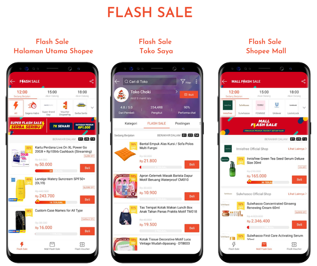 Ilustrasi cara mendapatkan flash sale Shopee. Foto: Dokumentasi Shopee