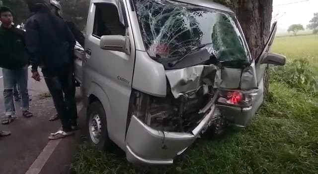 Kecelakaan mobil pikap di Cianjur, Jawa Barat, Kamis (10/3). Foto: Dok. Istimewa