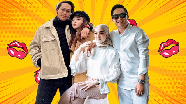 Indra kenz bersama Vanessa Khong dan Doni Salmanan bersama Dinan Fajrina. Foto: Instagram/@vanessakhongg dan @dinanfajrina