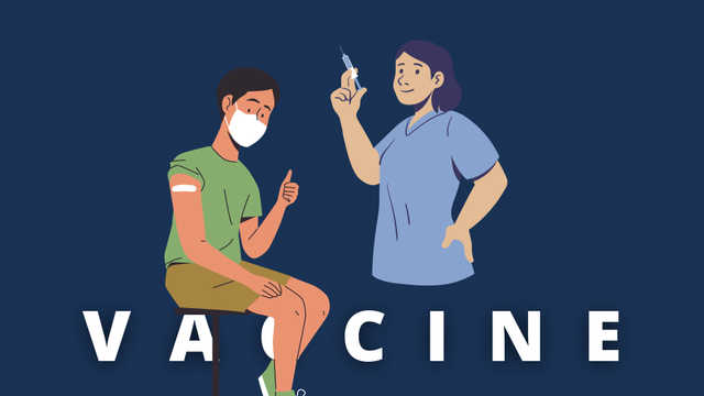 Gambar animasi pelaksanaan vaksinasi oleh perawat kepada pasien (canva.com)