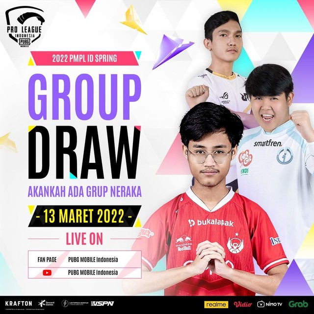 Undian Grup Tim PMPL Indonesia Season 5: Spring. (Foto: Instagram/@pubgmobile.esports.id)