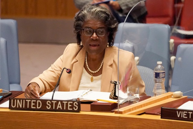 Duta Besar Amerika Serikat untuk PBB, Linda Thomas-Greenfield. Foto: TIMOTHY A. CLARY / AFP