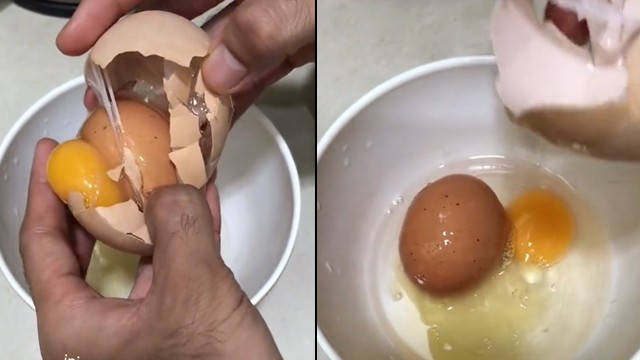 Telur di dalam telur. (Foto: @hasbiasyari92/TikTok)