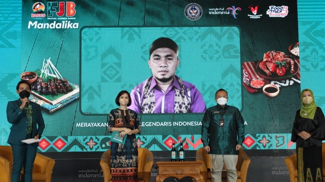 Para pembicara dalam press conference _Festival Jajanan Bango Mandalika 2022. Foto: Dok. FJB 2022
