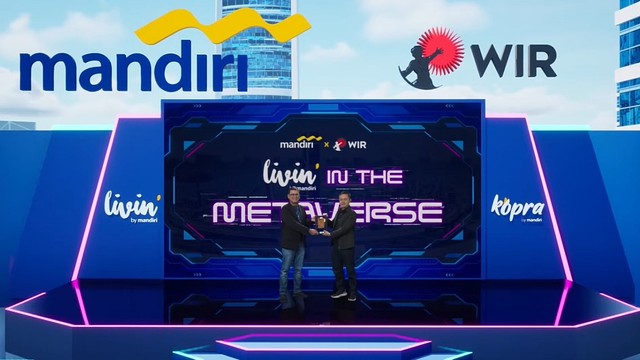 Penandatanganan nota kesepahaman antara Bank Mandiri dengan WIR Group untuk pengembangan potensi Metaverse, Rabu (16/3/2022).  Foto: Dok. Bank Mandiri