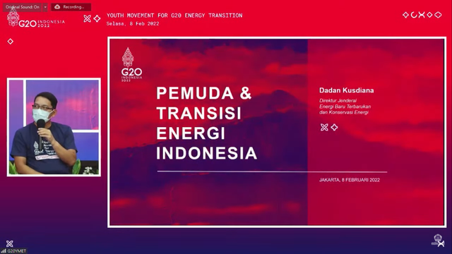 Salah satu bentuk strategi dalam menghadapi Transisi Energi oleh Direktur Jendral Energi Baru Terbarukan dan Konversi Energi oleh Dadan Kusdiana, (Sumber : Youtube esdm.go.id).