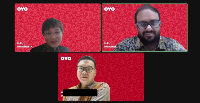 Interview media terbatas OYO yang diadakan secara virtual, Selasa (19/4/2022). Foto: Anggita Aprilyani/kumparan
