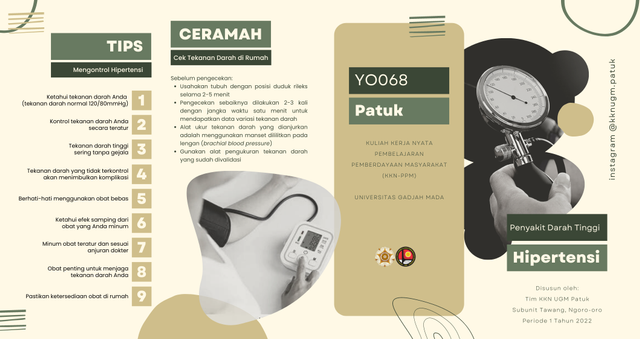 Bermanfaat! Mahasiswa/i KKN-PPM UGM Pathuk Membuat Media Edukasi Hipertensi (48642)
