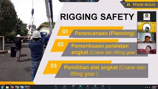 Pelatihan Rigger pada Selasa (22/02/22) di PPSDM Migas. Humas PPSDM Migas dok.