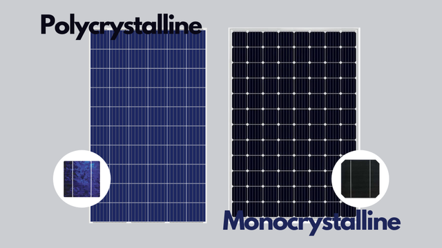 Panel surya polycrystalline dan monocrystalline (sumber: dokumentasi pribadi)