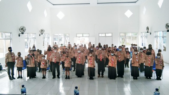 Latihan gabungan Pramuka Siaga di Kwarran Cibinong (Foto: Kominfo Kwarcab Bogor)