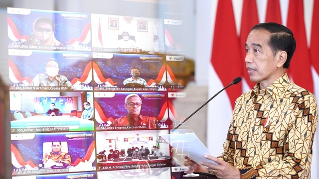 Presiden RI Joko Widodo secara resmi membuka Musrenbangnas 2022 di Istana Negara, Kamis (28/4/2022). Foto: Lukas - Biro Pers Sekretariat Presiden