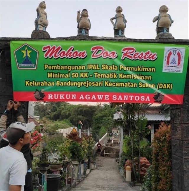 Pemberitahuan pembangun IPAL di Kelurahan Sukun Kota Malang. Foto: dok