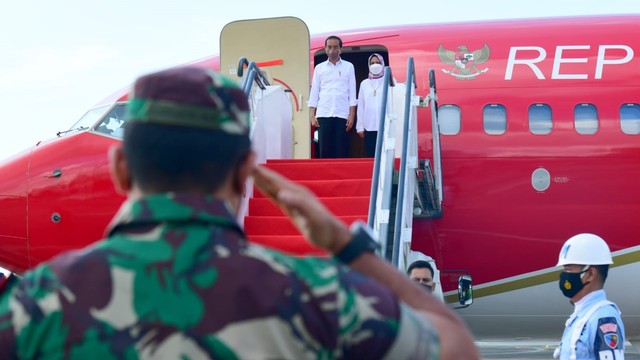 Presiden Joko Widodo kembali ke Jakarta Foto: Muchlis Jr/Biro Pers Sekretariat Presiden