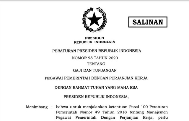 Perpres tentang PPPK. Foto: BPK